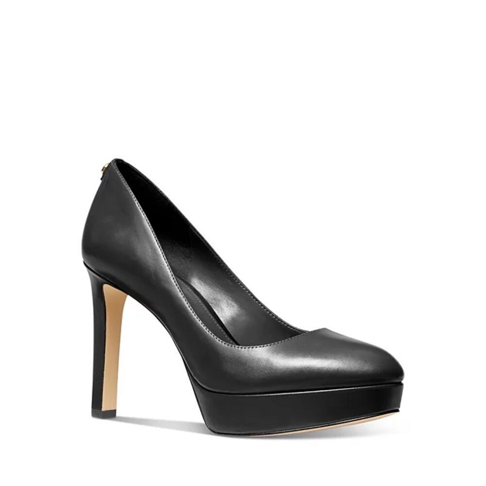 Michael Kors Homepage Chantal Platform Pumps Heels Leather Black Size 7M NWOB - Picture 4 of 13